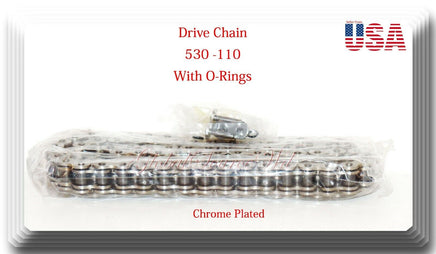 OE Spec 530x110 With O-Rings Chrome Plated Motorcycle Drive Chain 530 Pitch 110