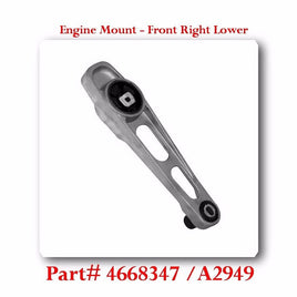 A2949 Engine Mount Front Right Lower Fits: PT CRUISER NEON                      