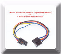 2  Heads 5 Wire Harness Pigtail Connector For Blower Motor Resistor Fits:GM Ford