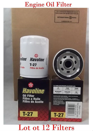 Lot of 12 x Oil Filter Made In USA Havoline T27 Fits: GM Isuzu Toyota 1980-2005