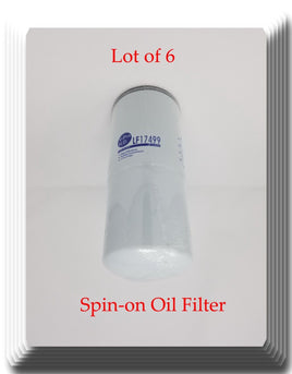 6 x Engine Oil Filter VLF17499 Fits: IC Busses IHC Navistar Trucks 7.6L 9.3L