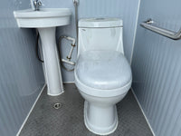 Dual Stall Portable Restroom Outdoor Mobile Toilet 2 Sink Bathroom & Accessories