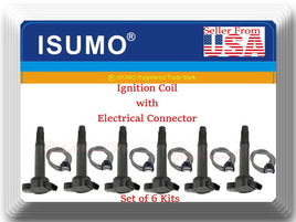 6 Kits Ignition Coil W/Connector Fit:OEM# 90919-02251 Lexus Toyota V6 3.5L 05-19