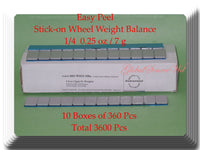 3600 Pcs (10 Boxes of 360) Easy Peel Stick on Wheel Weight Balance 1/4 0.25oz 7g