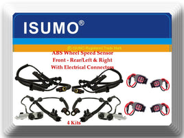 4 ABS Speed Sensor W/ Connector Front Rear L&R Fits:Town & Country Caravan C/V