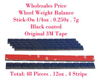 48 Pieces / 12oz Stick on Wheel Weight Balance Black 0.25 oz 1/4oz 3M Red Tape