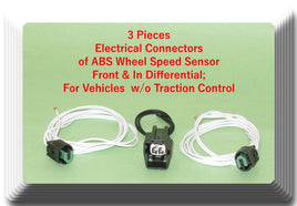 3 Connector of ABS Wheel Speed Sensor Front L/R & In Differential Fits: Durango