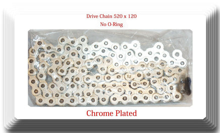 OE Spec Chrome Plated No O-Ring Drive Chain Pitch 520x120L Fits:Honda 1978-2018