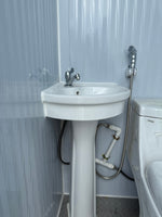 Dual Stall Portable Restroom Outdoor Mobile Toilet 2 Sink Bathroom & Accessories