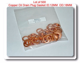 LOT 500 Copper Oil Drain Plug Gasket ID:12MM OD: 18MM  ODW1218MMAC