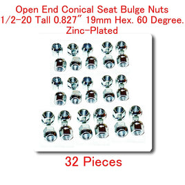 32 Pieces LUG NUTS OPEN END BULGE ACORN 1/2-20 Tall 0.827 13/16 HEX 