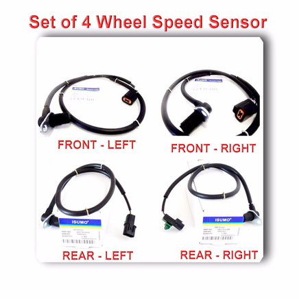 Set 4 ABS Wheel Speed Sensor Front Rear Left & Right Fits: Montero 2001-2006 