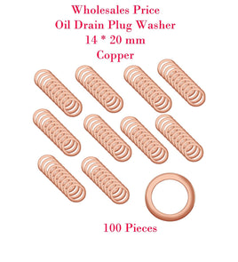100 x Copper Oil Drain Plug Washer Gasket 14 x 20 mm