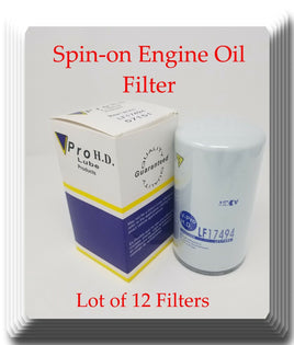 LOT OF12 ENGINE OIL FILTER lLF17494 Fits: Blue Bird Dodge Ford w/Cummins Engine