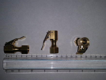 Lot Of 3 STRAIGHT BRASS LOCK-ON TIRE INFLATOR AIR CHUCKS Female Chuck inflator