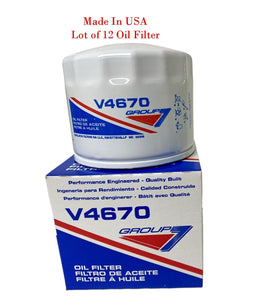 12x Oil Filter V4670 Made In USA Fits: Ford Freightliner Hino International Mack