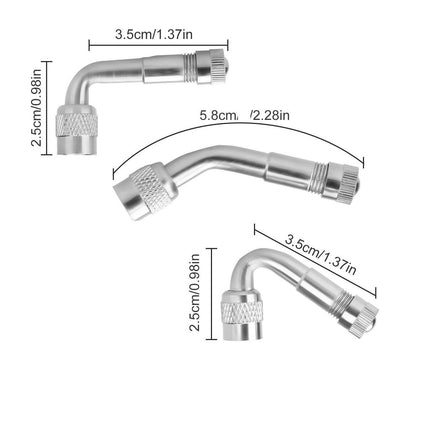 6X Tire Wheel Valve Stem Extension Kie 45/90/135 Degree Universal Car Truck RV
