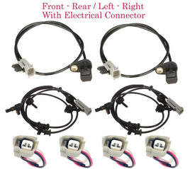 4 ABS Wheel Speed Sensor & Connector Front Rear L/RFits Commander Grand Cherokee