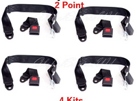 (4 Kits ) Adjustable Universal Car Truck 2 Point Seat Belt