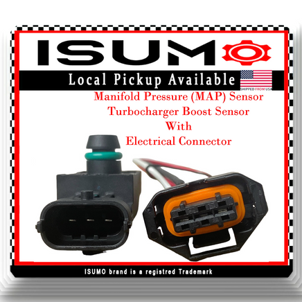 Manifold Absolute Pressure MAP Sensor W/Connector Fit Smart Fortwo 16-17 l3 0.9L