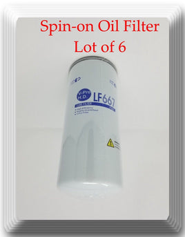 6 x Engine Oil Filter LF667 Fits Mack Volvo Dump Trucks  R.V.I. White/GMC V.M.E.