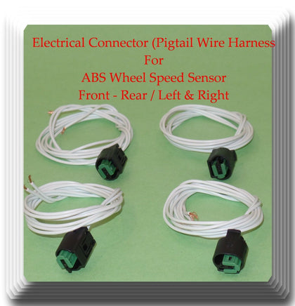 4 ABS Speed Sensor  Front Rear L & R W/Connectors Fits: Tiida Versa 2007-2014