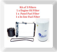 Kit of 3) 1 x Oil Filter & Kit of 2 x Fuel Filters Fits Ford 2017-2025 V8 6.7L
