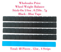 48 pcs . 12oz 0  Stick On Wheel Weight Balance 0.25oz .1/4oz 7g Black Color