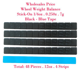 48 pcs . 12oz 0  Stick On Wheel Weight Balance 0.25oz .1/4oz 7g Black Color