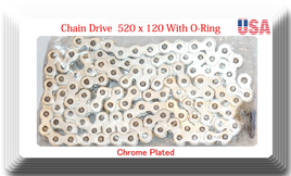OE Spec Chrome Plated W/O-Ring Drive Chain Pitch 520 x 120L Fits:Honda 1978-2018