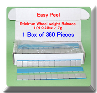360 Pcs (1 Box of 360)  Easy Peel Stick on Wheel Weight Balance 1/4 0.25oz 7g