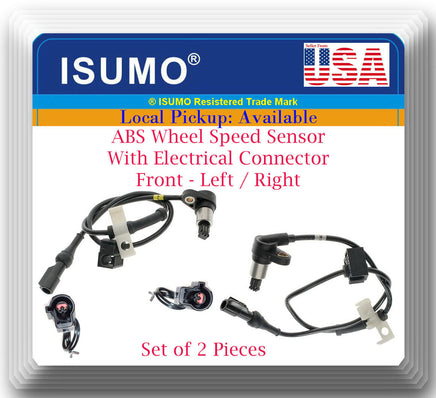 2 x ABS Wheel Speed Sensor W/ Connectors Front L/R Fits Ford Lincoln 1997-2003