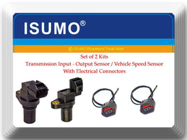 (Set 2) Trans Input & Output Speed Sensor W/ Connectors Fits:Hyundai & Kia