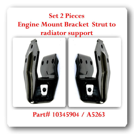 2 x Engine Mount Bracket, Strut to radiator support Front Left/Right Fits: GM