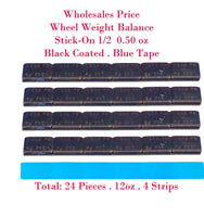 24 Pieces 12oz 0.50 1/2 OZ  BLACK ADHESIVE WHEEL WEIGHTS  BALANCE LEAD FREE