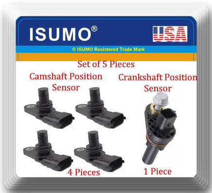 4 Camshaft & 1 Crankshaft Position Sensor W/ Connector Fits:GM GMC Saturn Suzuki