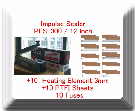 PFS300C 12" Hand Impulse Sealer Heat Seal Machine +6 Accessories  kits