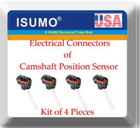 Set 4 Camshaft position Sensor With Connector Fits: GM Vehicles Suzuki 2007-2009