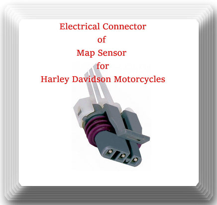 Manifold Pressure Sensor MAP Sensor W/Connector Fits:Harley Davidson Motorcycles