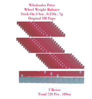 360 Pcs Stick on Self Adhesive Wheel Weights 1/4 0.25 OZ TOTAL 90 OZ 3M RED TAPE