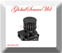 Cylinder Aluminum Engine Oil Catch Reservoir Tank Can w/Filter Black Color