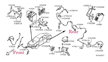 Kit of Speed ABS Speed Sensor  Rear Fits: Nissan Altima 2007-2008 2.5L 3.5L