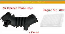 2 PC Air Cleaner Intake Hose & Air Filter Fits:Camry 10-11 2.5L Venza 09-16 2.7L