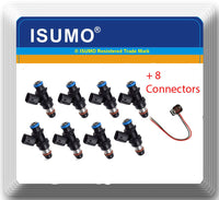 8 PCS Fuel Injectors For Delphi 2004-2010 For Chevy for GMC  With 8 connectors