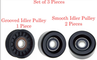 3 Pcs 1x Grooved & 2 Smooth Belt Idler Pulley Fits: Equinox Torrent 2006-2009