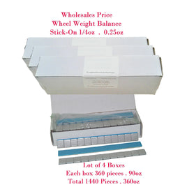 4 Boxes Pc 1/4oz 0.25oz  Stick on Wheel Weight Balance Total 1440pcs  360oz