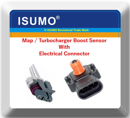 Manifold Absolute Pressure Sensor 16249939 W/Connector For: GM ISUZU SAAB SATURN