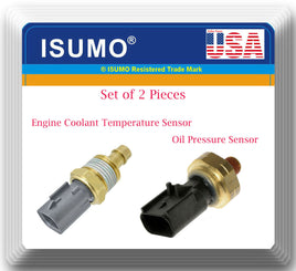 2 Pcs Oil Pressure & EnginTemperature Sensors Fits:Chrysler Dodge Jeep Ram 03-20