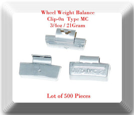 500 Pc CLIP-ON Wheel Weight Balance MC Type 0.75oz 3/4oz For All Type Alloy Rims