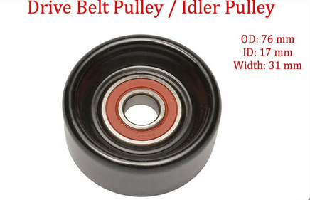 3 Pcs 1x Grooved & 2 Smooth Belt Idler Pulley Fits: Equinox Torrent 2006-2009